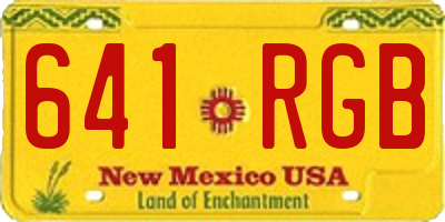 NM license plate 641RGB