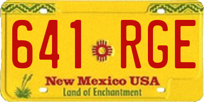 NM license plate 641RGE