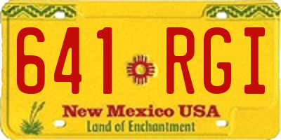 NM license plate 641RGI