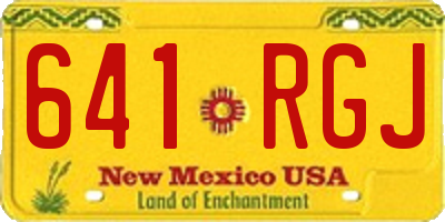 NM license plate 641RGJ