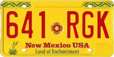 NM license plate 641RGK
