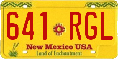 NM license plate 641RGL