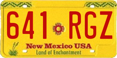 NM license plate 641RGZ
