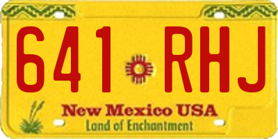 NM license plate 641RHJ