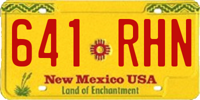 NM license plate 641RHN