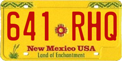 NM license plate 641RHQ