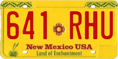 NM license plate 641RHU