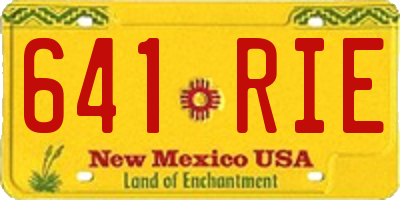 NM license plate 641RIE