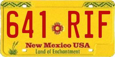 NM license plate 641RIF