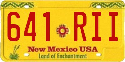 NM license plate 641RII
