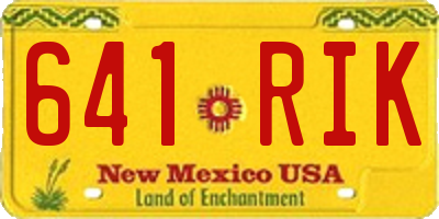 NM license plate 641RIK
