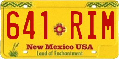 NM license plate 641RIM