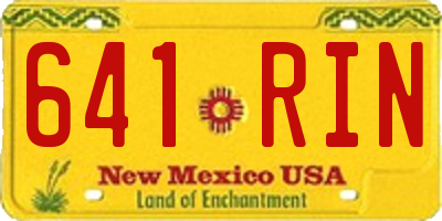 NM license plate 641RIN
