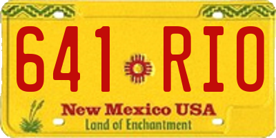 NM license plate 641RIO