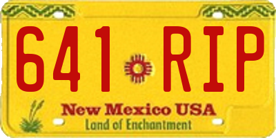 NM license plate 641RIP
