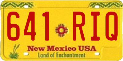 NM license plate 641RIQ