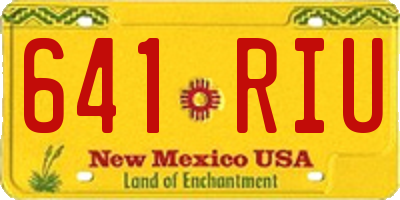 NM license plate 641RIU