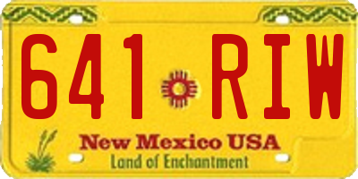 NM license plate 641RIW