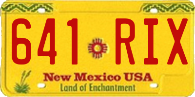 NM license plate 641RIX