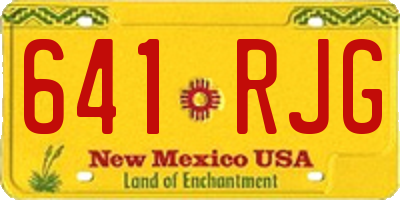 NM license plate 641RJG