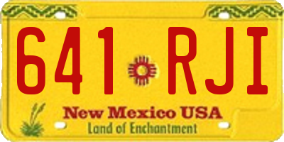 NM license plate 641RJI