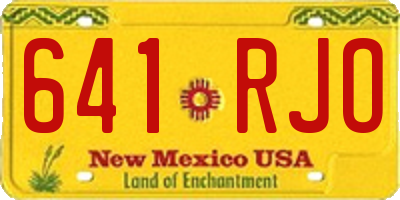 NM license plate 641RJO