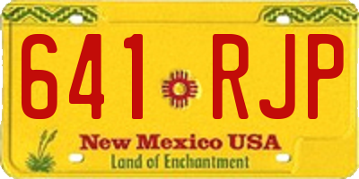 NM license plate 641RJP