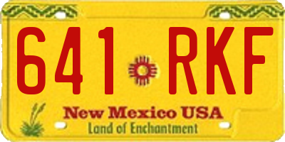 NM license plate 641RKF