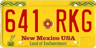 NM license plate 641RKG