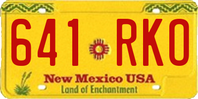 NM license plate 641RKO