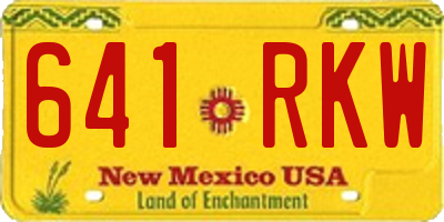 NM license plate 641RKW