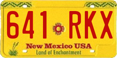 NM license plate 641RKX
