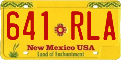NM license plate 641RLA