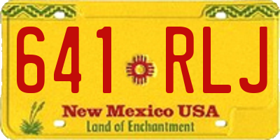 NM license plate 641RLJ