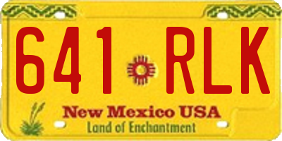 NM license plate 641RLK