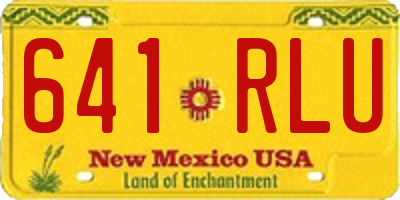 NM license plate 641RLU