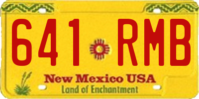 NM license plate 641RMB