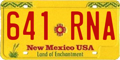 NM license plate 641RNA