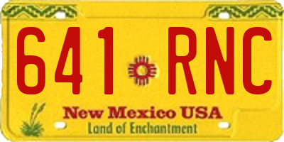 NM license plate 641RNC