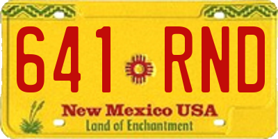 NM license plate 641RND