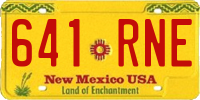 NM license plate 641RNE