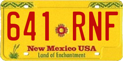 NM license plate 641RNF