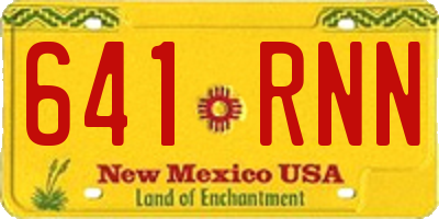 NM license plate 641RNN