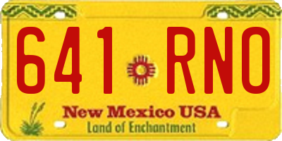 NM license plate 641RNO