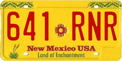 NM license plate 641RNR