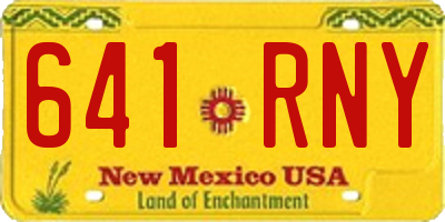 NM license plate 641RNY
