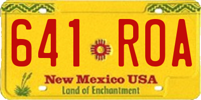 NM license plate 641ROA