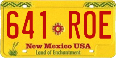 NM license plate 641ROE