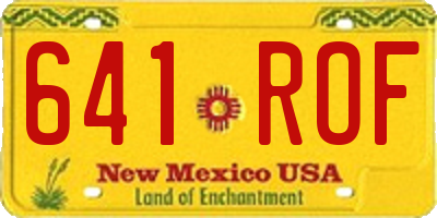 NM license plate 641ROF