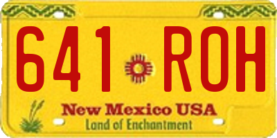 NM license plate 641ROH